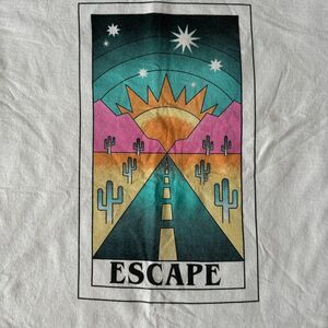 Vintage "Escape" Dessert White T Shirt Fruit of the Loom Heavy Duty Cotton